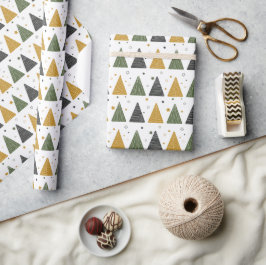 Schöne Weihnachtsbäume und Sterne Wrapping Paper Geschenkpapier