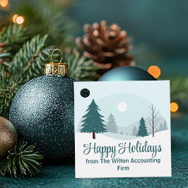 Schöne Weihnachtsbäume Winterurlaub Party Geschenkanhänger