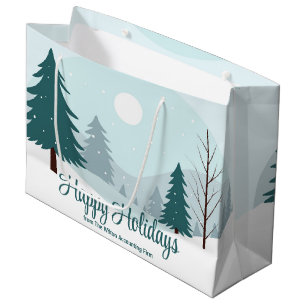 Schöne Weihnachtsbäume Winterurlaub Party Große Geschenktüte