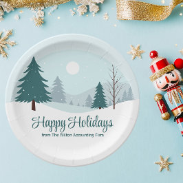 Schöne Weihnachtsbäume Winterurlaub Party Pappteller