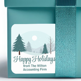 Schöne Weihnachtsbäume Winterurlaub Party Quadratischer Aufkleber