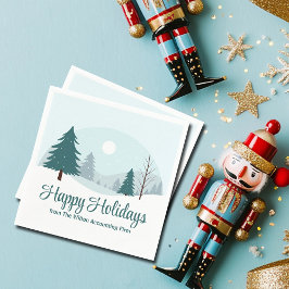 Schöne Weihnachtsbäume Winterurlaub Party Serviette