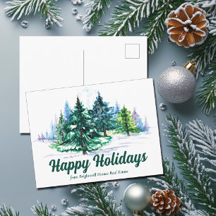 Schöne Weihnachtsbaumlandschaft Individuelle Firma Feiertagspostkarte