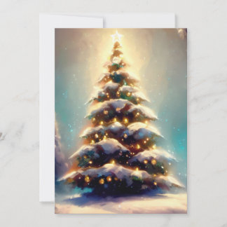 Schöne Weihnachtsbaummalerei Feiertagskarte