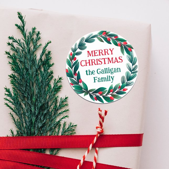 Schöne Weihnachtsfeier Frohe Weihnachten Von Runder Aufkleber (Von Creator hochgeladen)