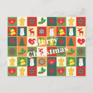 Schöne Weihnachtsfiguren Feiertagspostkarte