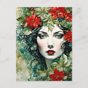 Schöne Weihnachtsfrau Postkarte