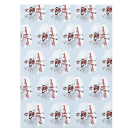 Schöne Weihnachtsfrau über den Winterschnee Tischdecke