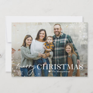 Schöne Weihnachtsgrüße Frost Foto Karte