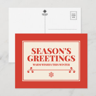 Schöne Weihnachtsgrüße Typografie Feiertagspostkarte