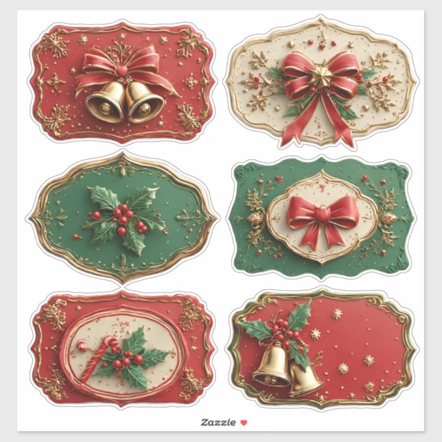 Schöne Weihnachtskekse Aufkleber (Blatt)