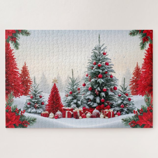 Schöne Weihnachtslandschaft Puzzle (Horizontal)