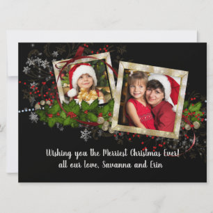 Schöne Weihnachtsrahmen 2 Fotos mit Letter