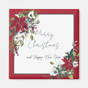 Schöne Weihnachtsstern-Rahmen-Weihnachtsfeiertage Magnet