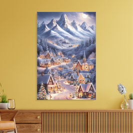 Schöne Weihnachtszeit Winter Wonderland Grußkarte  Leinwanddruck
