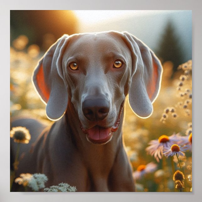 Schöne Weimaraner für Hundeliebte Poster (Vorne)