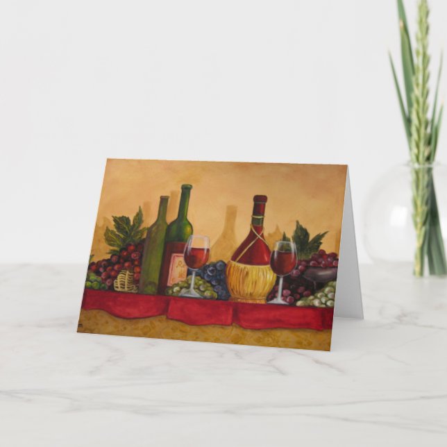 Schöne Wein-Kunst-Karte Karte (Vorderseite)