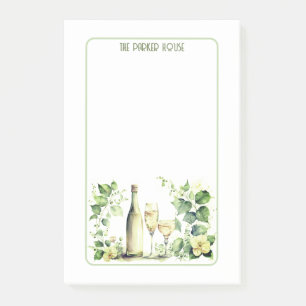 Schöne Weinkulisse mit Blume Post-it Klebezettel