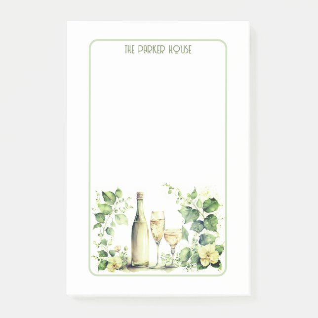 Schöne Weinkulisse mit Blume Post-it Klebezettel (Vorderseite)