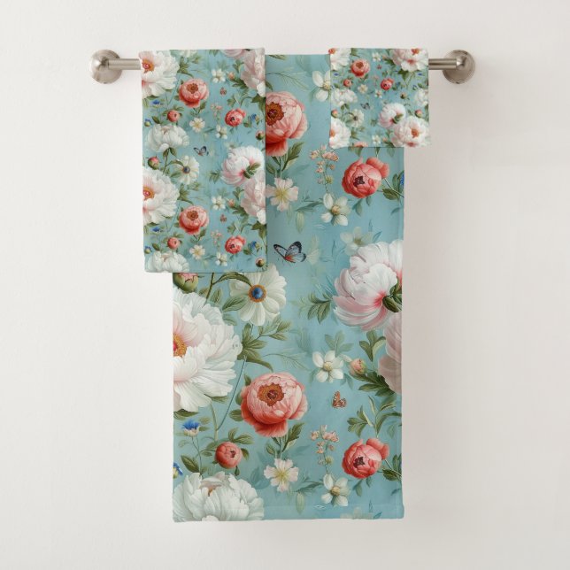 Schöne Weiß- und Rothalden Badhandtuch Set (Insitu)