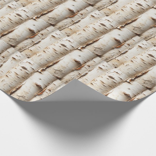 Schöne weiße Birkenbaumstämme Geschenkpapier (Ecke)