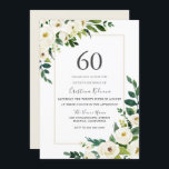 Schöne Weiße Blume 60. Geburtstagsparty Einladung<br><div class="desc">Schöne weiße Blume mit Frame 60. Geburtstag Einladung Siehe Matching Kollektion in Nest und Nest Store</div>