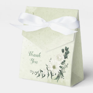 Schöne weiße Blumen grüne Blätter Hochzeit Geschenkschachtel