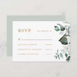 Schöne weiße Blumenkarte RSVP-Karte RSVP Karte