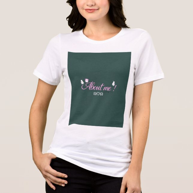 Schöne weiße Bluse mit Grün Tri-Blend Shirt (Vorderseite)