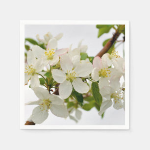 Schöne weiße Blüten Serviette
