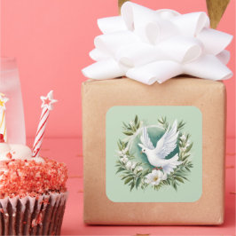 Schöne weiße Friedenstruppe Quadratischer Aufkleber