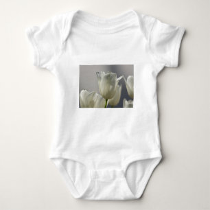 Schöne weiße Frühlings-Tulpen Baby Strampler