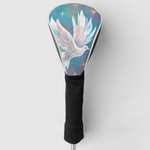 Schöne weiße Glitzer-Friedens-Taube Golf Headcover
