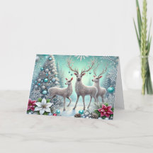 Schöne weiße Hirsch Weihnachtsfeiertagskarte