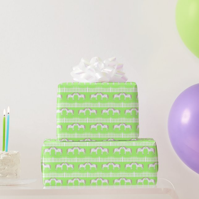 Schöne Weiße Hochzeitspferde Gemustert Geschenkpapier (Partygeschenke)