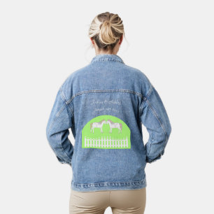 Schöne weiße Hochzeitspferde nach Maß Jeansjacke