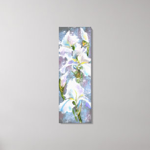 Schöne weiße Iris-Blume - Original-Malerei Leinwanddruck