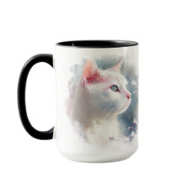 SCHÖNE WEISSE KATZE MIT BLAUEN AUGEN