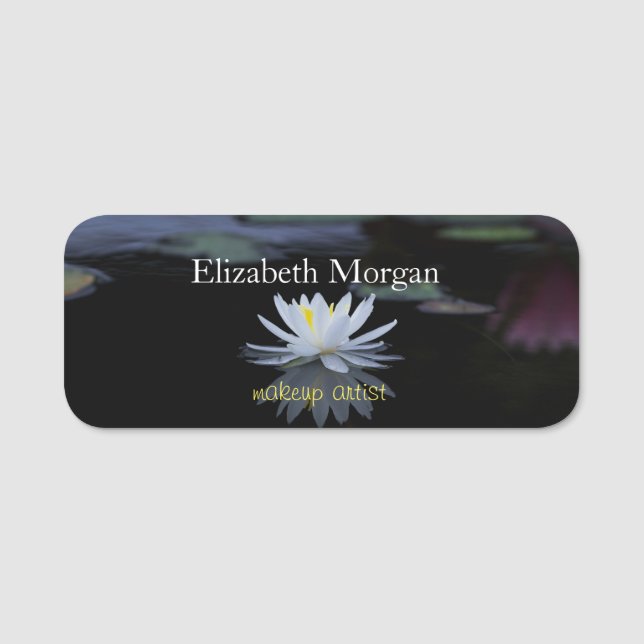 Schöne weiße Lotus, See Namensschild (Vorderseite)