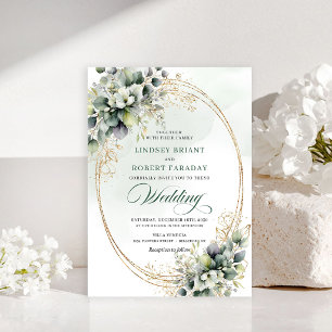 Schöne weiße Roségold-Hochzeitseinladung Einladung