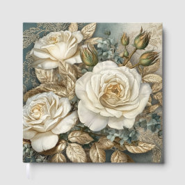 Schöne weiße Rosen Gästebuch