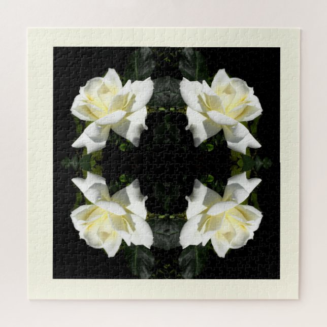 Schöne weiße Rosen Puzzle (Horizontal)