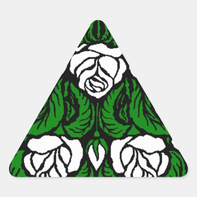 SCHÖNE WEISSE ROSES TRIANGLE DREIECKIGER AUFKLEBER (Vorderseite)