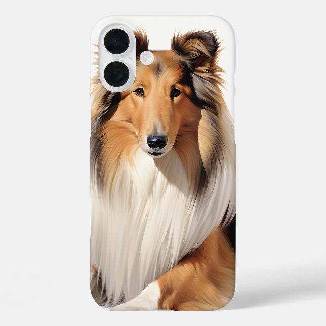 SCHÖNE, WEISSE ROUGH COLLIE DOG Case-Mate iPhone HÜLLE (Rückseite)
