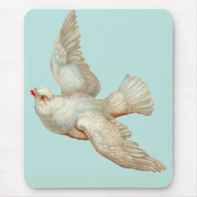 schöne weiße Taube Mousepad (Vorne)