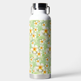 SCHÖNE WEISSE UND GELBE PLUMERIA-BLÜTEN TRINKFLASCHE