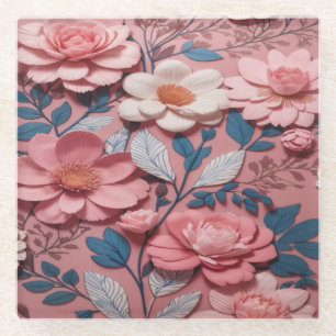 Schöne, weiße und rosa Blume Sandstone Untersetzer