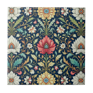 Schöne weiße und rosa Blumen im Blumenmuster Fliese