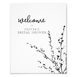 Schöne weiße und schwarze minimalistische Babypart Fotodruck