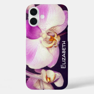 Schöne weiße violette Blumen-Orchideen-Foto indivi iPhone 16 Plus Hülle